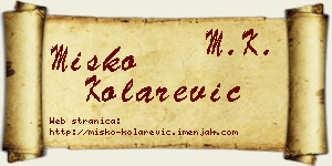 Miško Kolarević vizit kartica